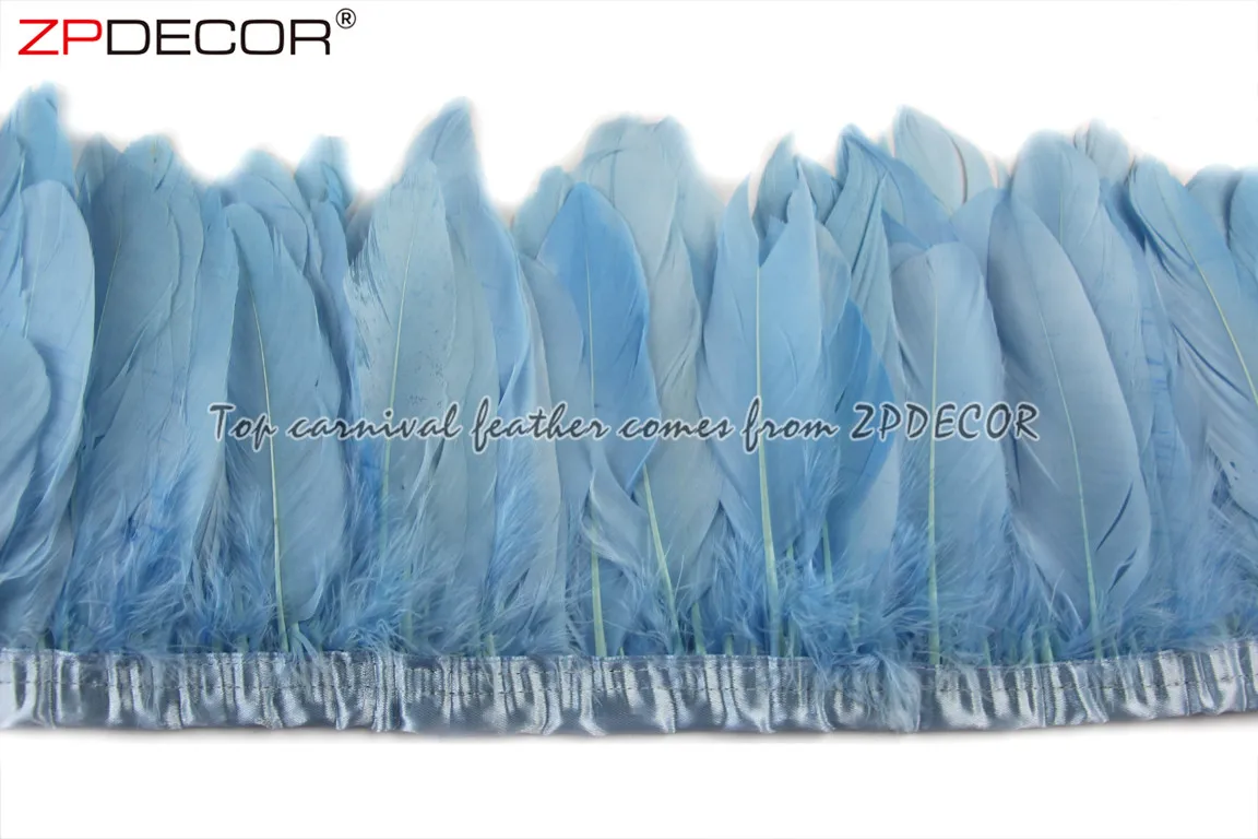 ZPDECOR Factory Stock Wholesale Dyed Light Blue Nagorie  Goose Feathers Trim for Carnival Theme Party Dress