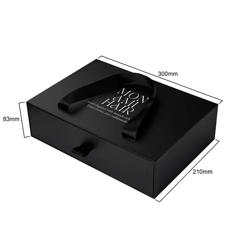 Wholesale Custom Logo Rigid Sliding Out Drawer Box Gift Box For Jewelry Wig Storage Retail Box With Silk Cloth