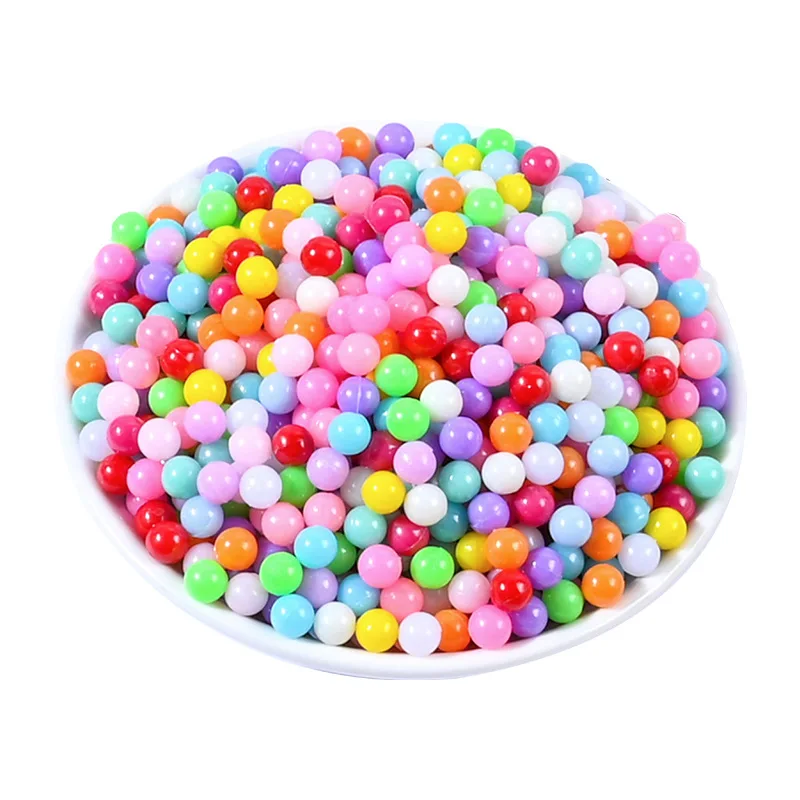 Hengxin 3MM 4MM 5MM 6MM 8MM Plastic Beads No Hole Colored Beads For Craft Decoration