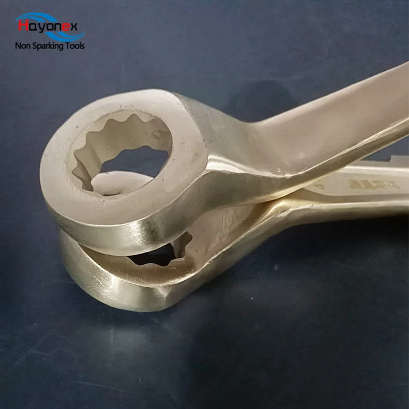 High Quality Non sparking tools Explosion Proof High Neck Strike Ring Wrench Copper Alloy  1/2 torque wrench
