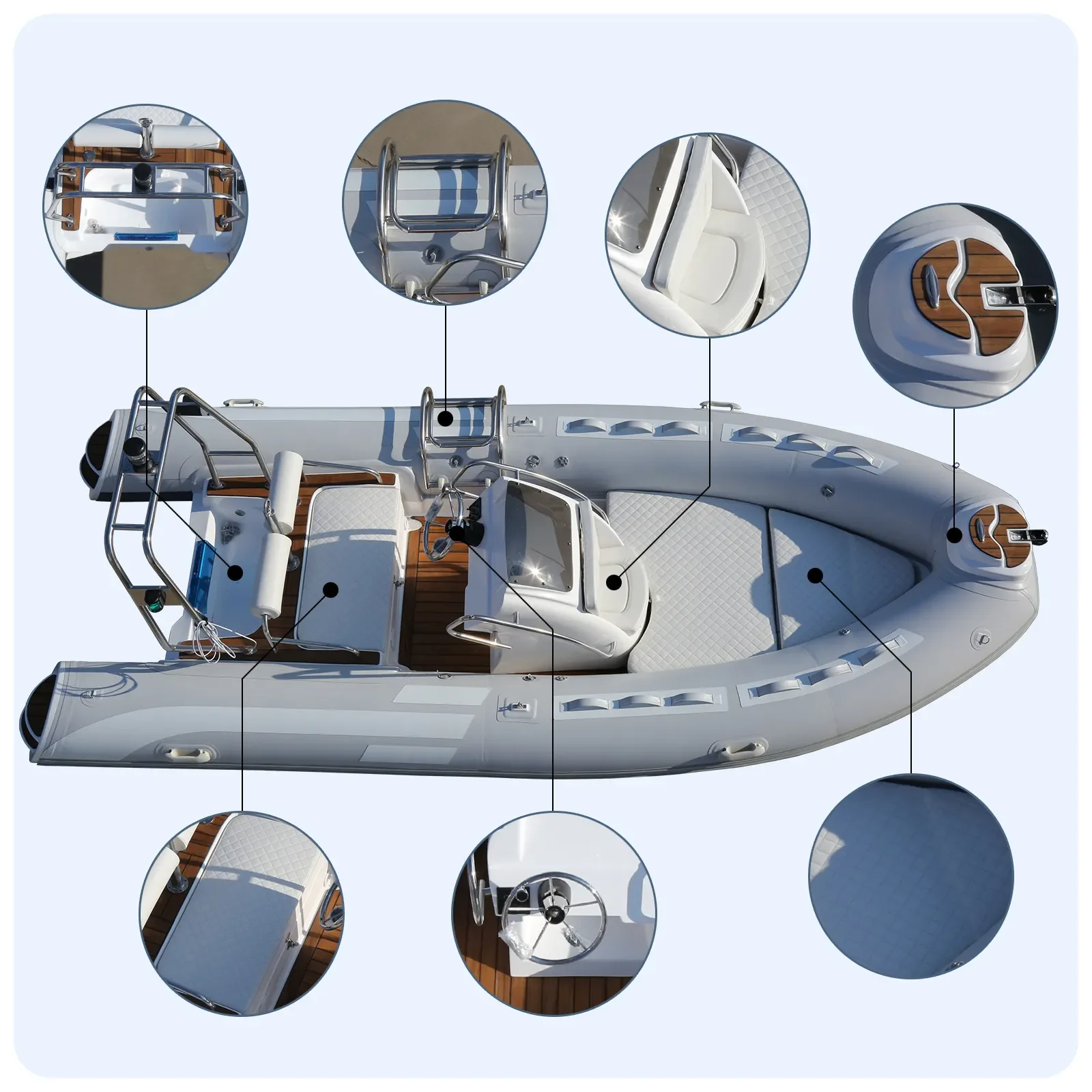 1.2mm Thick PVC Inflatable Rowing Boat Fiberglass Fishing RIB Boat Sport Family Power Type River Ocean Waters Engine Included