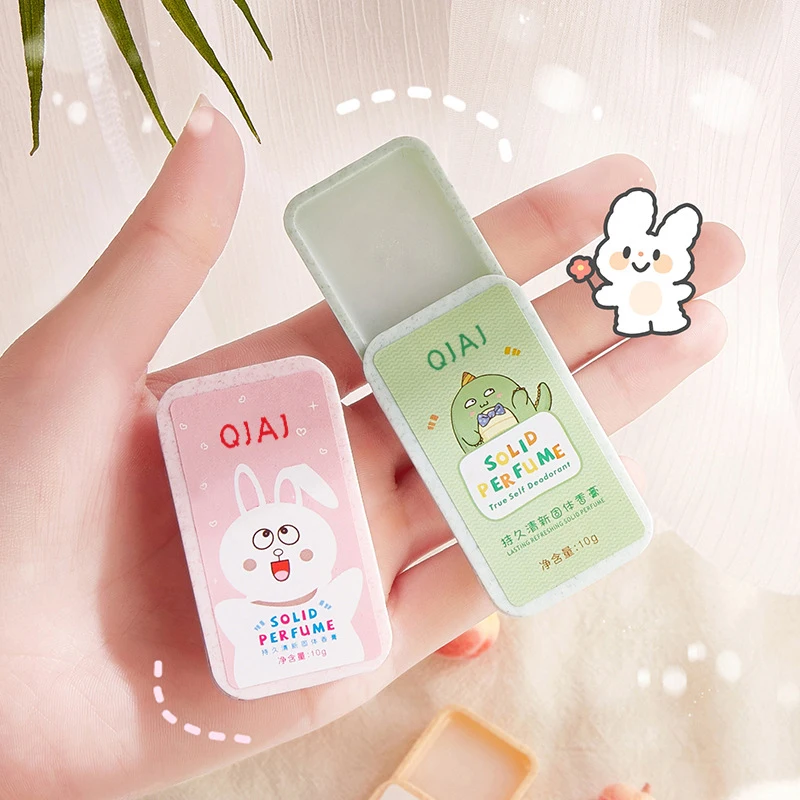 Private Label QJAJ Long Lasting Solid Perfume Balm Portable Pocket Perfume Solid Parfum
