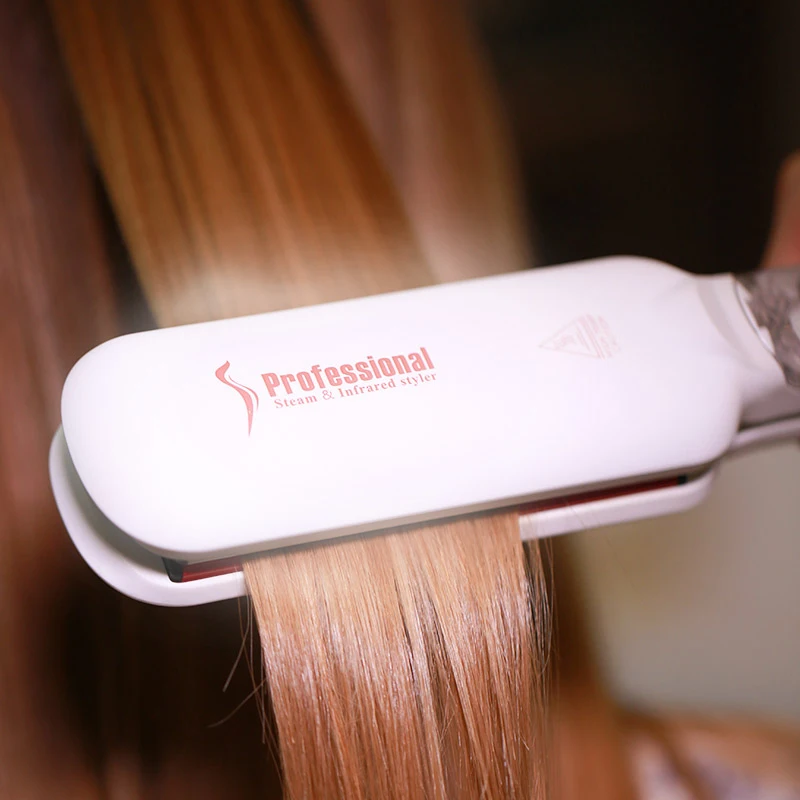 Steam&ultrasonic Infrared Flat Iron For Argan Oil Infusion Treatment Hair Straighten steam pod hair straightener Steam.