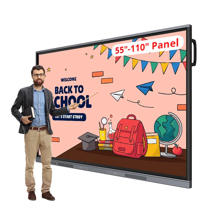 75 86 100 110 Inch School Classroom Education Teaching Touch Screen TV Panel Interactive Whiteboard Digital Smart White Board