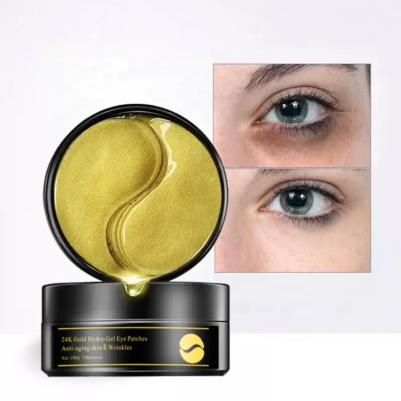 Private Label ANTI AGEING 24K Gold Under Patch Organic Hydrogel Collagen Korean Eye Mask Under Eye Patch