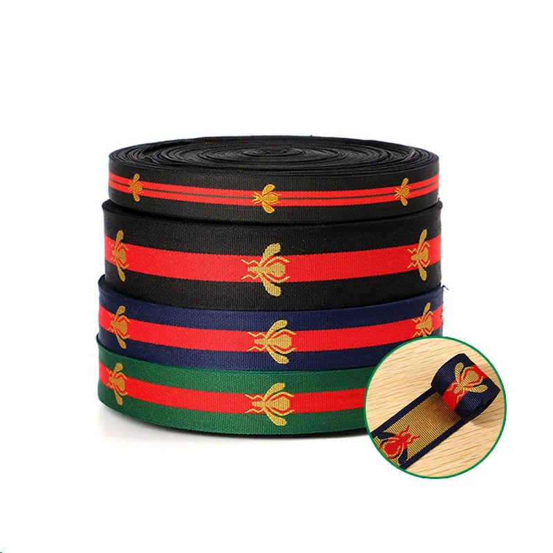 Factory Price Eco-friendly Logo Printed Belt  Woven Logo Jacquard backpack Bag Strap Custom Nylon Webbing