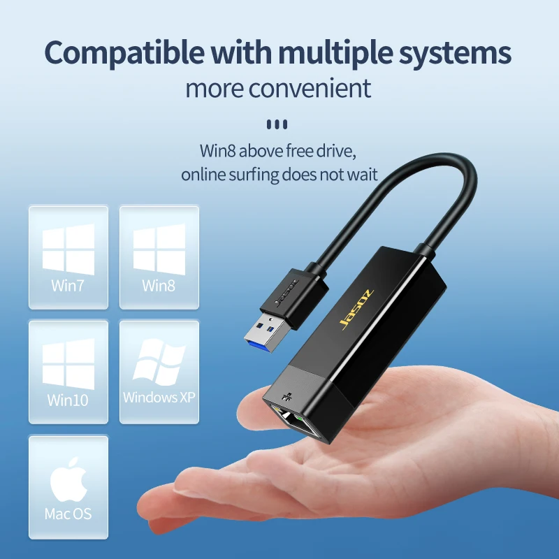 Jasoz Usb 3.0 To Rj45 Gigabit Network Hub Converter Usb To Rj45 Lan Ethernet Adapter Cable 1000mbps For Laptop