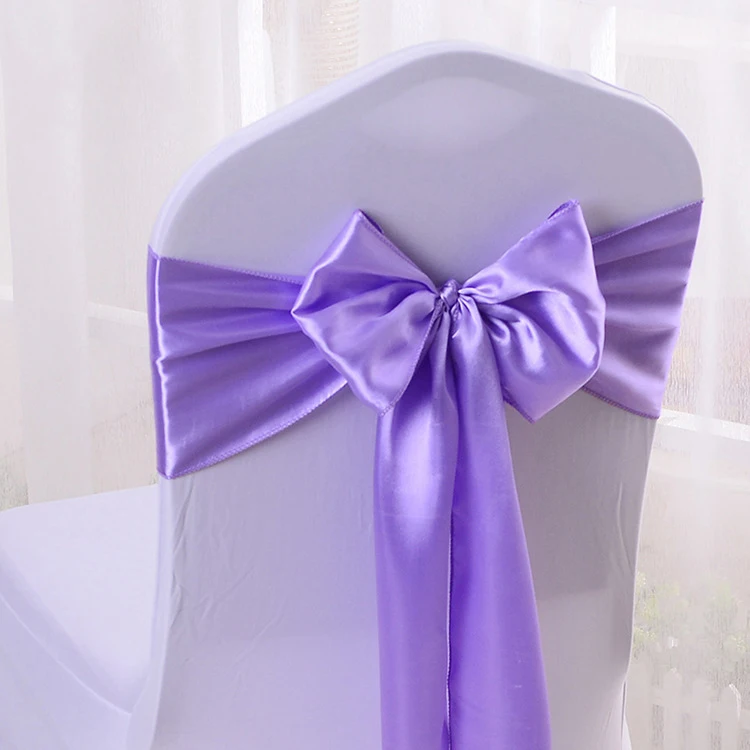 Ribbon Chair Back bow tie Ribbon Band Chair Stain Sashes For Wedding Party Event