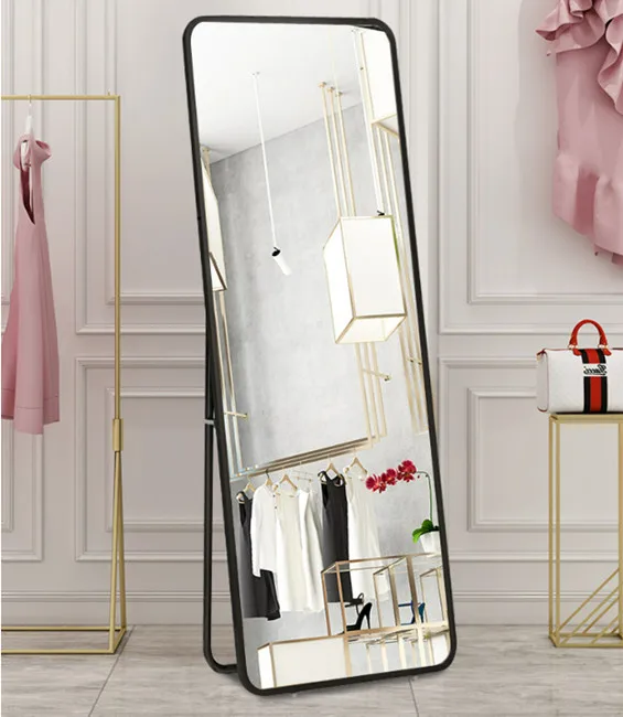 Hot Sale Factory Hanging Mirror Large Rectangle Oversized  Dressing Full Length Floor Stand Arch Wall Mirror On Floor