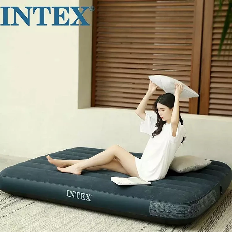 Hot Sale intex 64731 inflatable canvas medical saco camping air bed mattress inflatable matters 2 men best for kids