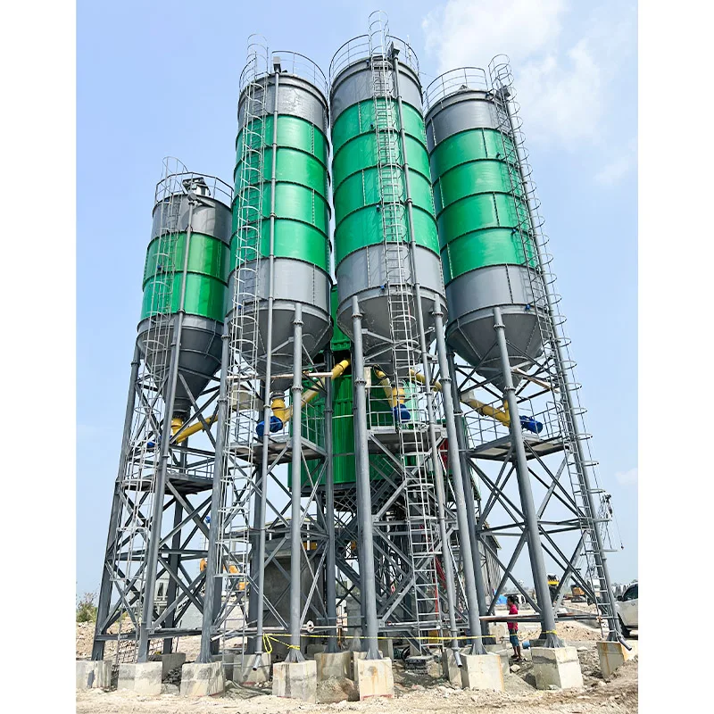 200 ton bolted type cement silo with vibrsating bin aerator and dust collector for sale