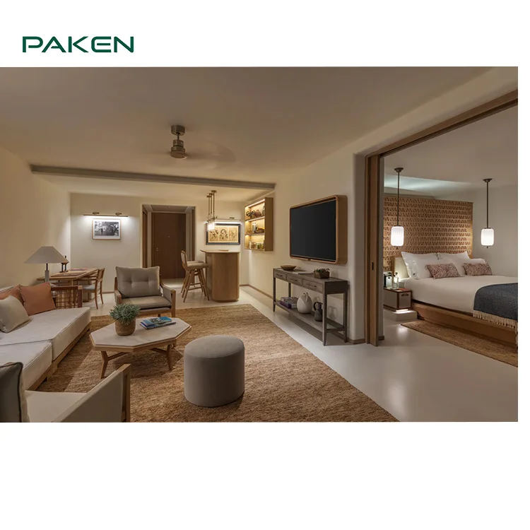 Commercial Customized 5 Star Villa Hotel Resort Bed Room Furniture