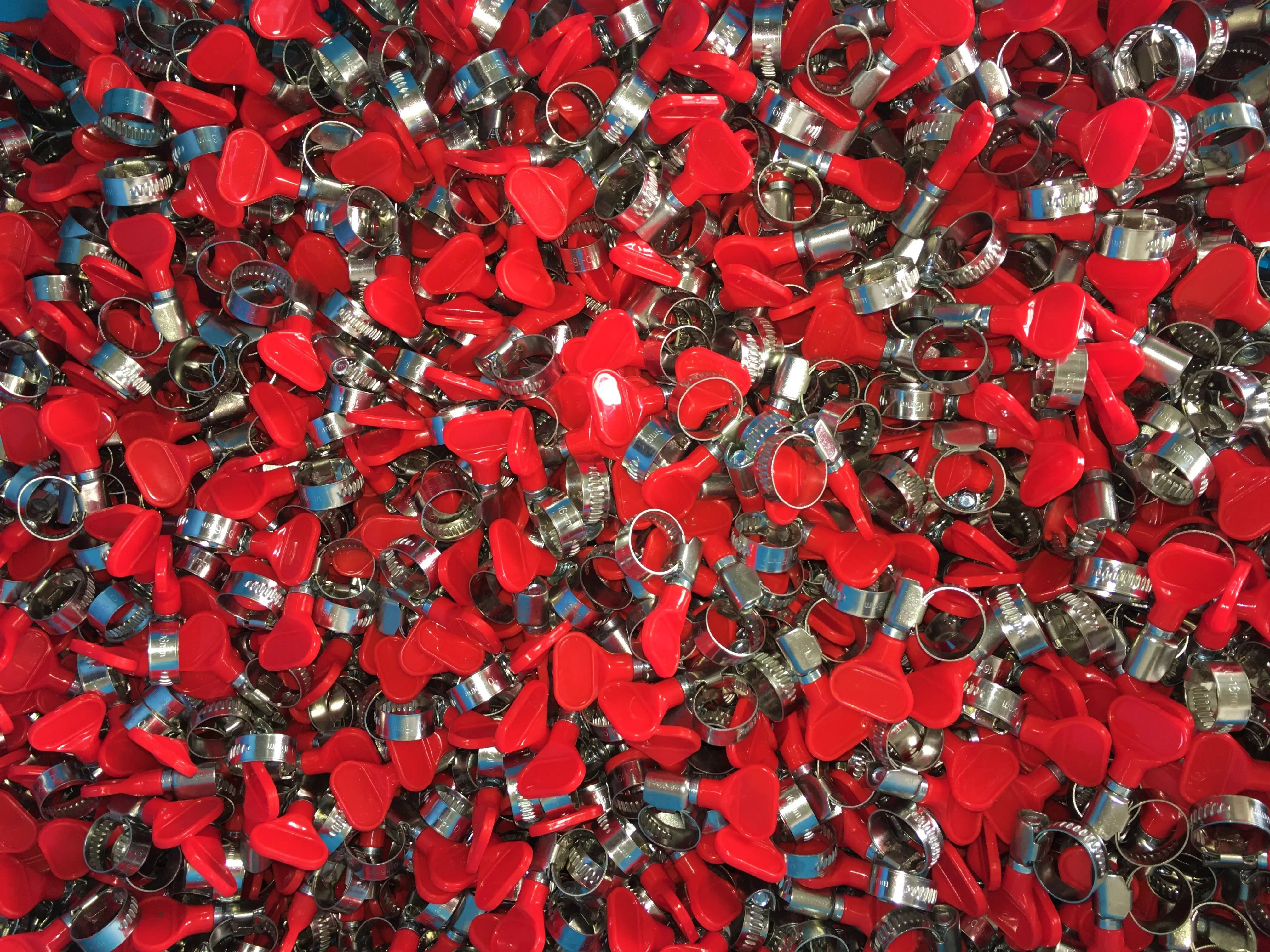 DIN 3017  standard Stainless Steel Germany Type Hose Clamp with Color Plastic Butterfly Handle