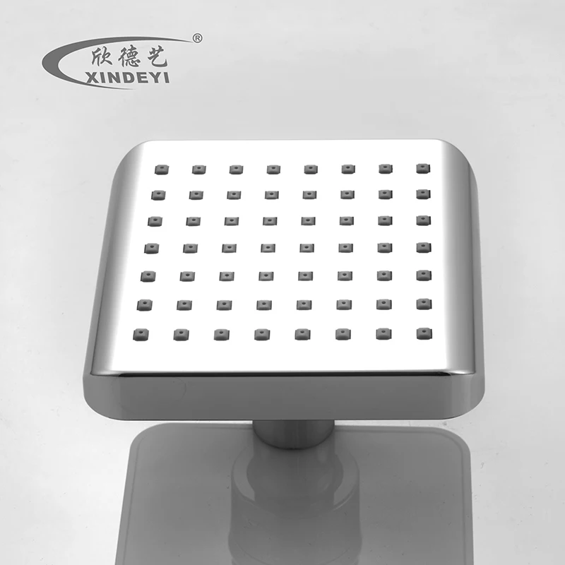 Best Price Square Overhead Bathroom Shower 4 Inch Rainfall with High Pressure Full Chrome ABS Plastic Water Saving for Hotels