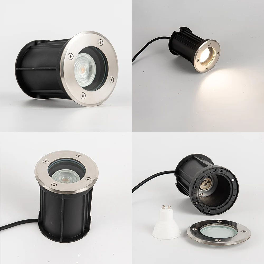 5W IP65 Waterproof Outdoor Garden LED Light Aluminum Body Ground Lamp with Gu10 Socket for Lawn Landscape AC Power Supply