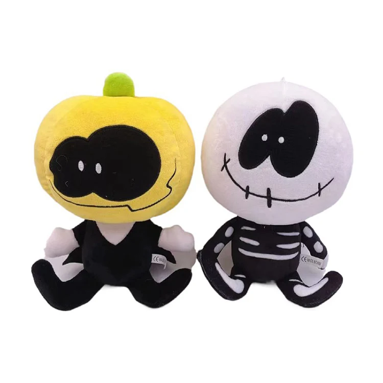 Spooky Month Skid and Pump Friday Night Funkin Plush Toy Soft Stuffed Doll Game Plush Kids Halloween Decoration Ornaments