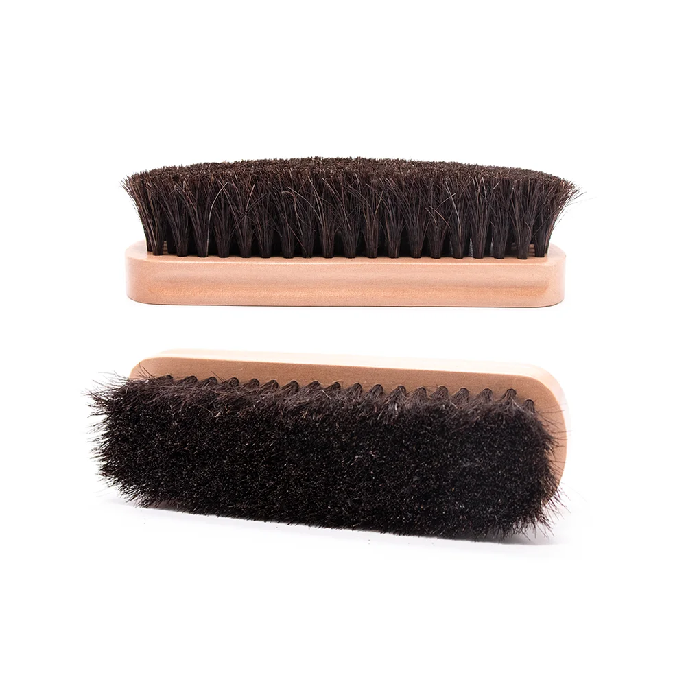 100% деревянная щетка для обуви из конского волоса для очистки и ухода за сапогами