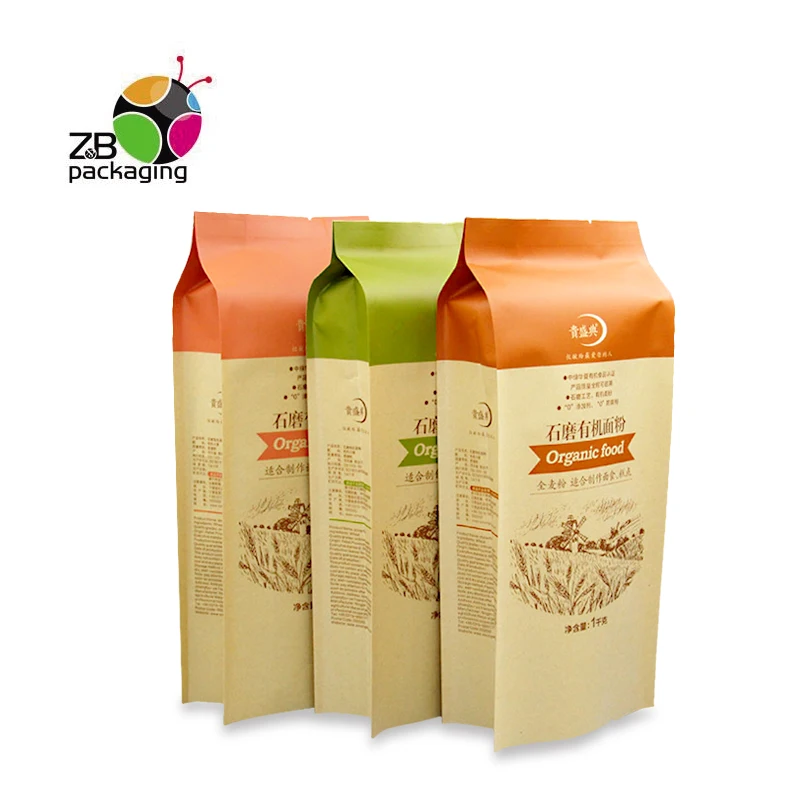 customized food grade wheat flour packing bags heat seal 1KG