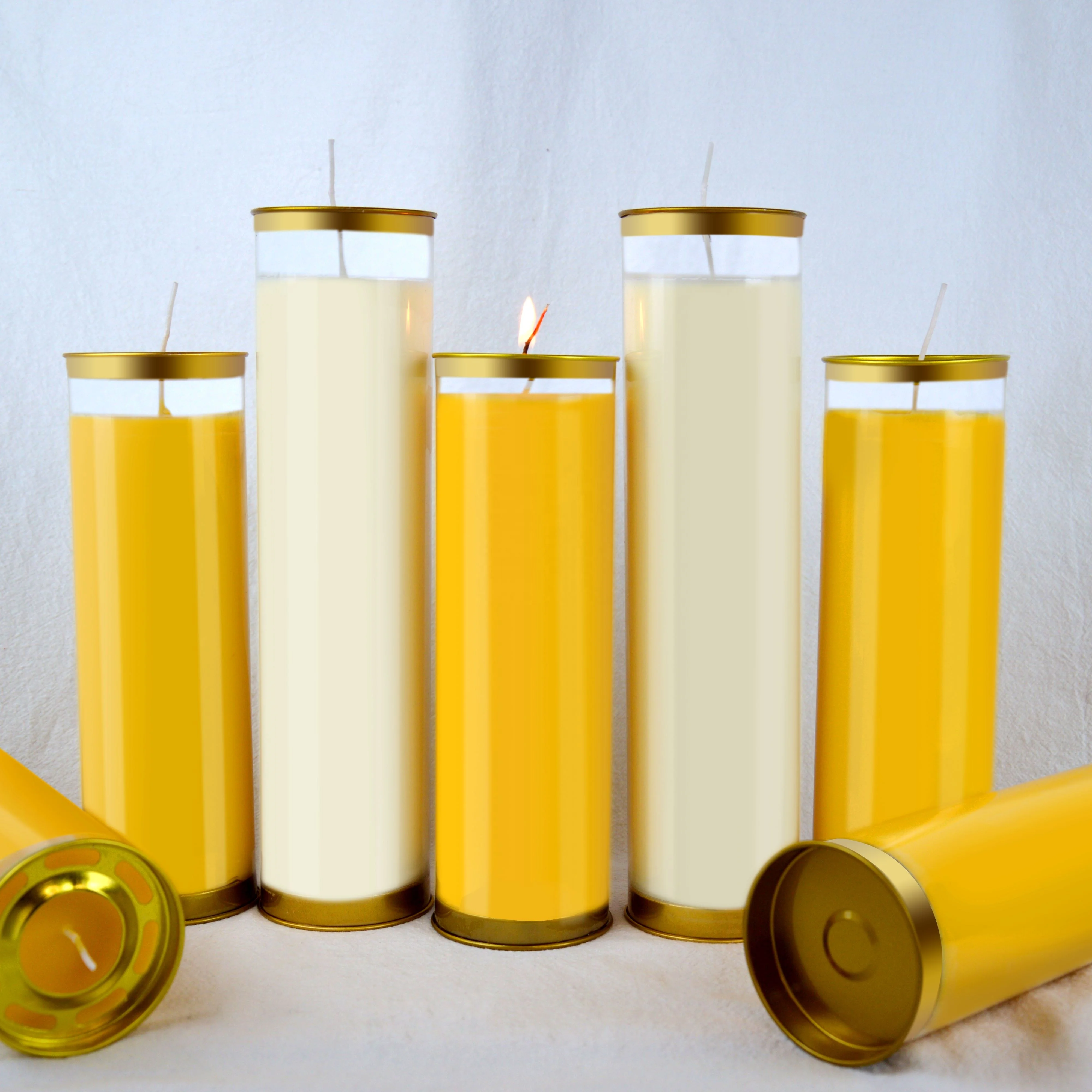 Custom Colored 7 days Spiritual Prayer Candle Christian Sublimation Prayer-candles Religious Butter Candles For Buddhist Prayers