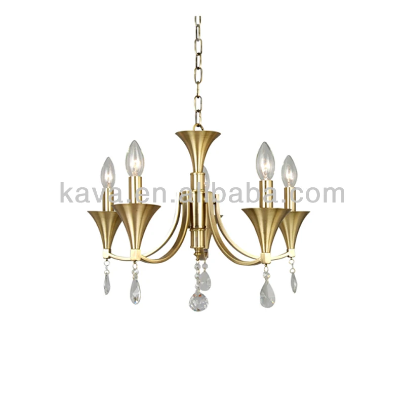 Hot sell antique brass copper chandelier crystal pendant for home decoration