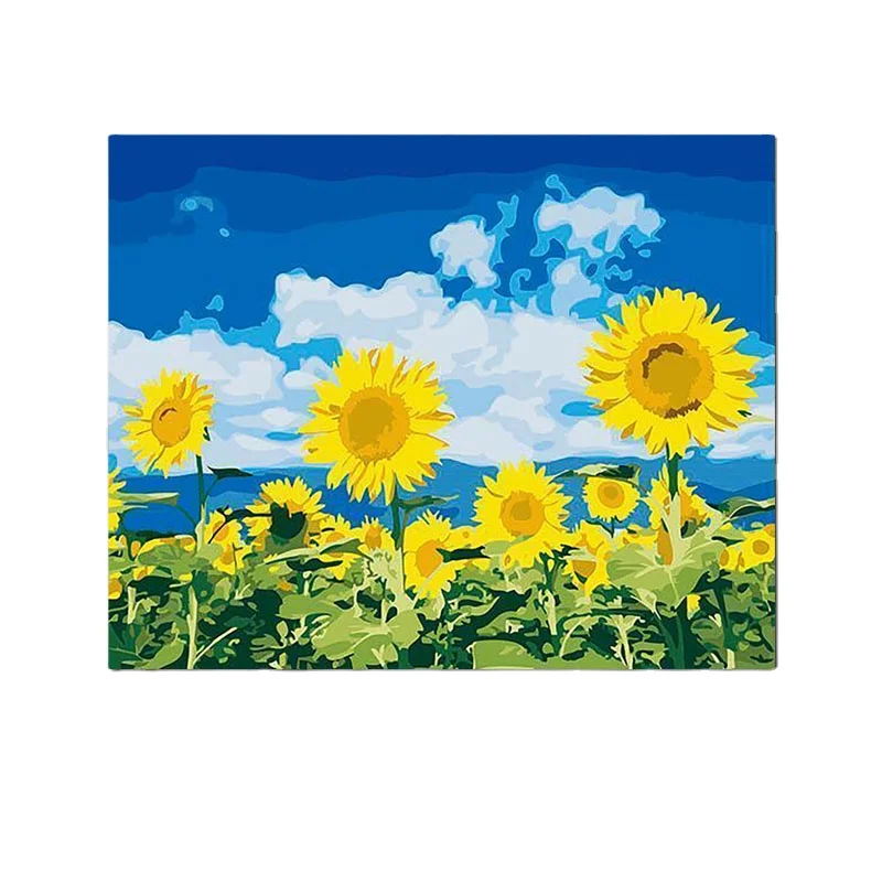 Подсолнечника DIY картина по номерам Акриловая Краска на холсте Картина на холсте уникальный подарок для домашнего декора 40x50cm