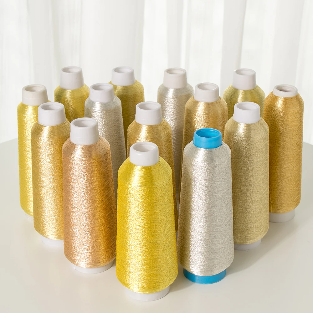 
First-Grade Quality Small MOQ Acceptable Pure Gold Pure Silver Embroidery Machines Computerized Metallic Yarn Embroidery Threads 