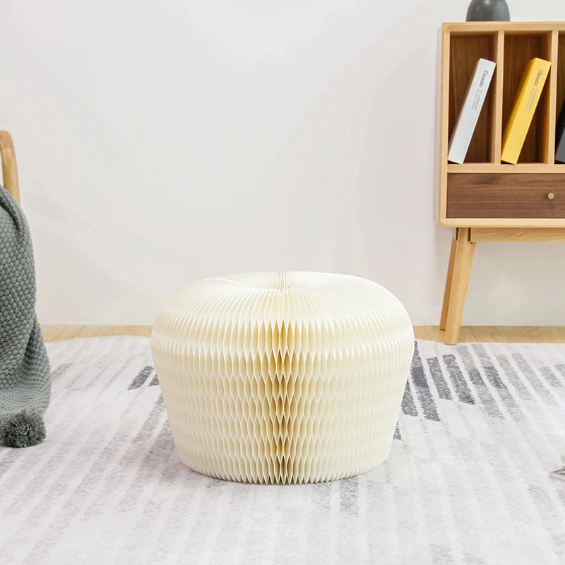 ihpaper Round Pouf Honeycomb Paper Pouf Paper Futon Multi Shape Eco-friendly Material For Living Room