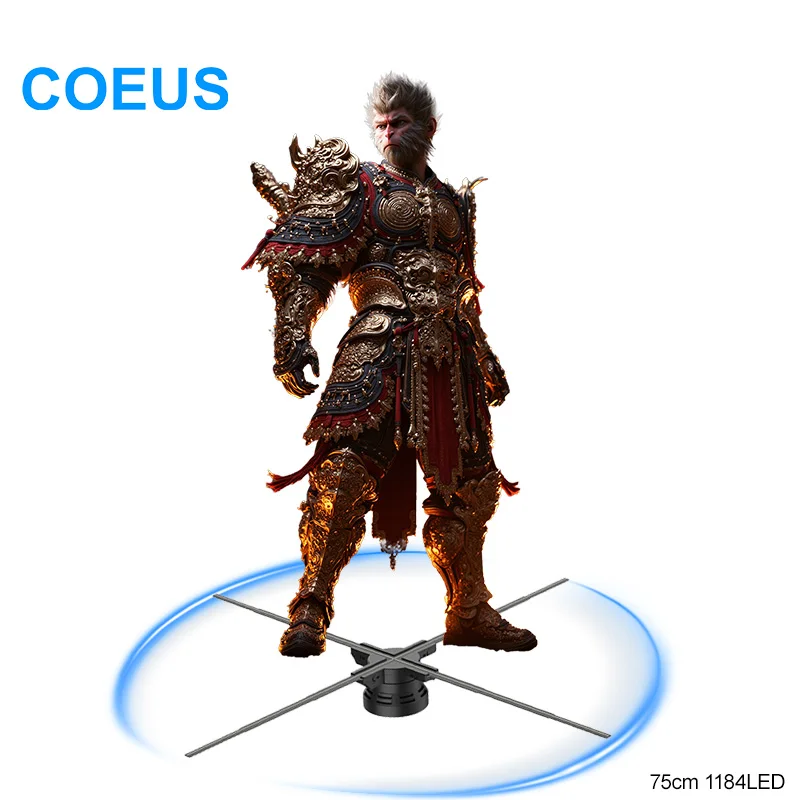 COEUS высокое разрешение 1184LED 75 см 4 лезвия хорошее качество 3D Голограмма вентилятор рекламный дисплей оптовая продажа с фабрики