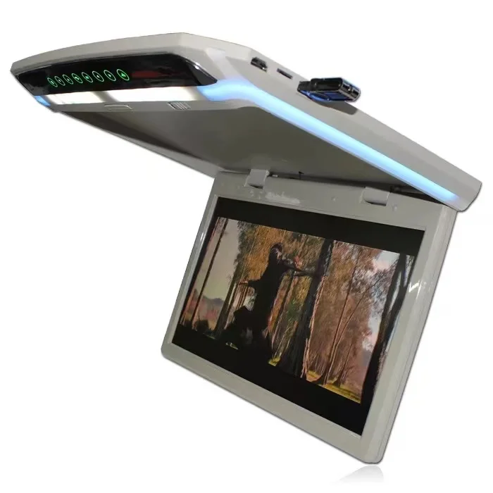 15.6 Inch Slim Light Ceiling Mounted Entertainment MP5 Player Lcd Flip Down Bus Monitor Roof Car Tv