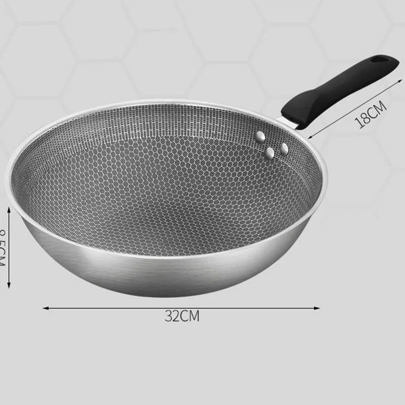 New brand High Quality Chinese Non-stick Cookware 32cm Cast Iron Wok Pan without Lids Fish Scale Fry