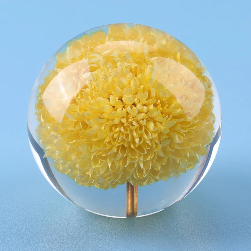 Business gift flower resin ball real rose ball acrylic paper weight
