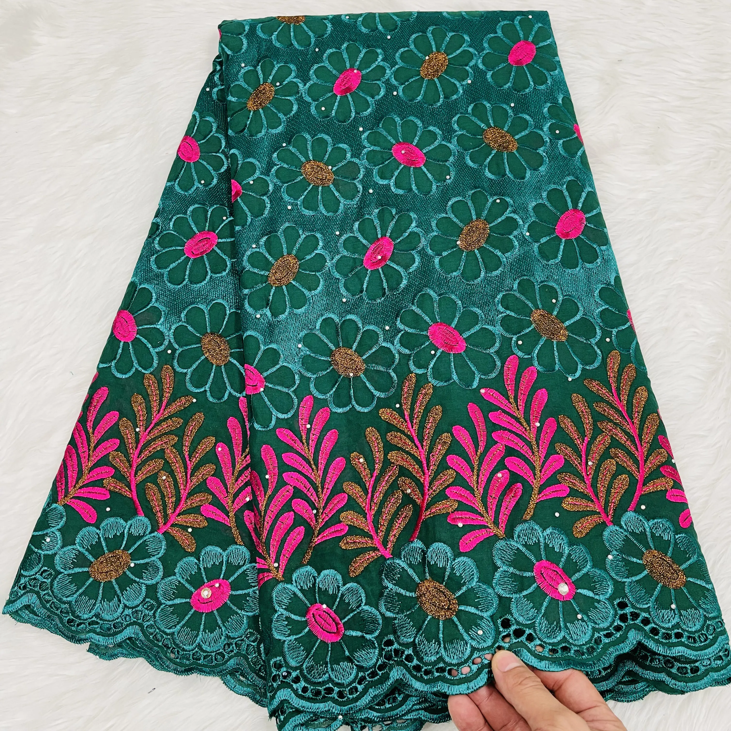 Hotsell New Designs White Cotton Dotted swiss Fabric Cotton Crochet Lace Trim New Arrival High Quality swiss Voile Cotton Lace