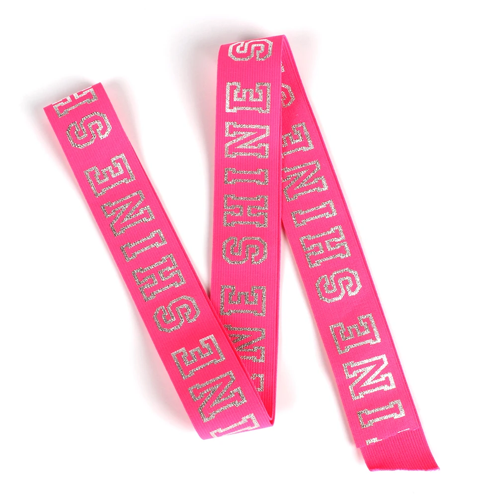 Customized Design Printed Polyester Webbing Logo Elastic Garment Accessories Underwear Elastic Belt Polyester Tape