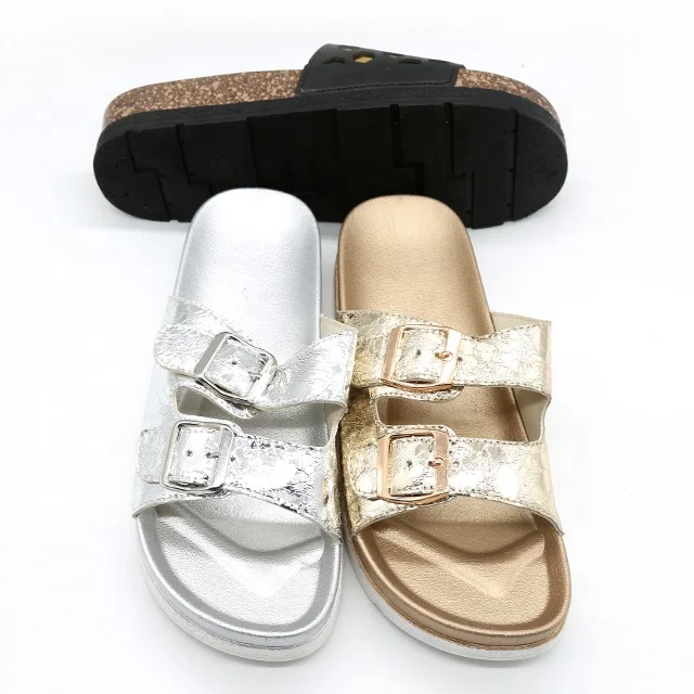 
Popular New Design Luxury Leather Ladies Slippers Glitter Women Slide Sandals PU Strap Slippers For Women 