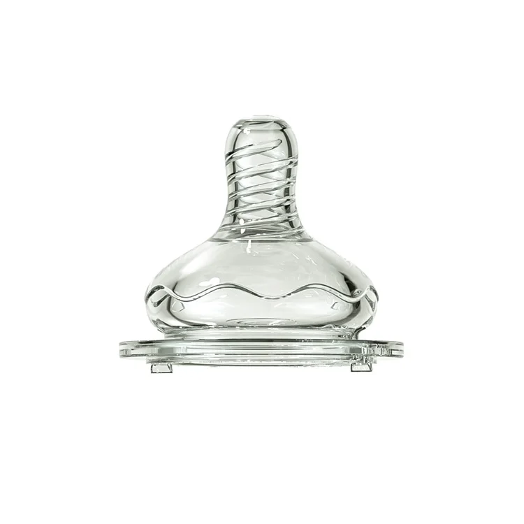 Hot sell Food Grade Baby Nipple Wide Neck Transparent Soft Feeding Silicone Newborn liquid Silica Gel  Milk Bottle Nipples 50mm