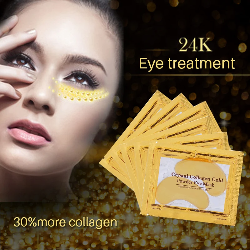 Under Eye Patches for Eyes Wrinkle Dark Circles Moisturizing 24k Gold Crystal Collagen Eye Mask Gel