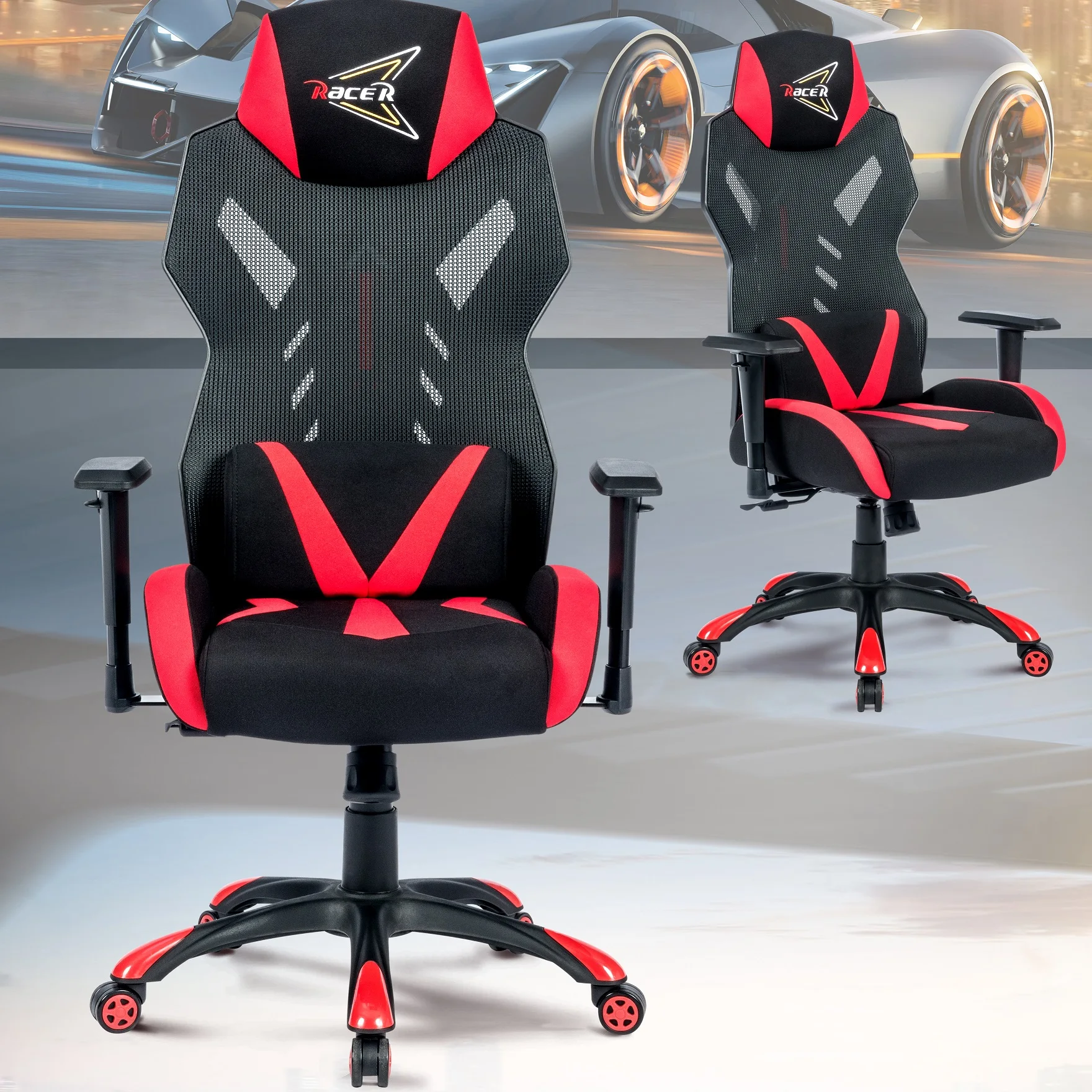 Factory Supply China Cheap Adjustable armrest Synthetic Leather Gaming Chair