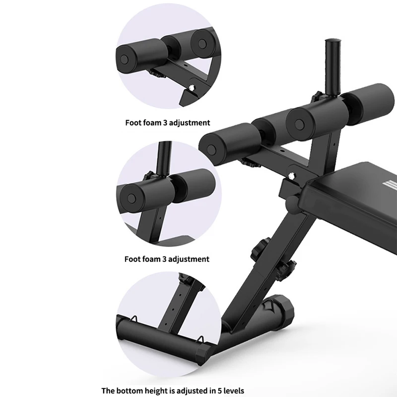 Складная черная многофункциональная весовая скамейка Sit Up Ab с удлинителем для ног оборудование фитнеса тренажер брюшного