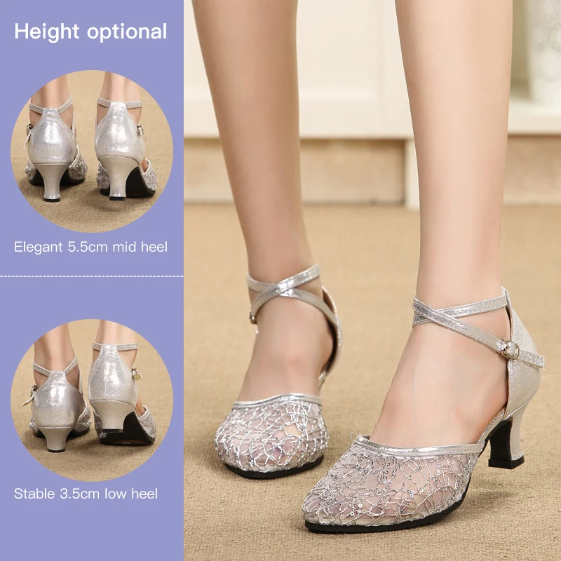 women soft shiny Latin dance shoes woman dancing shoes 3 colors