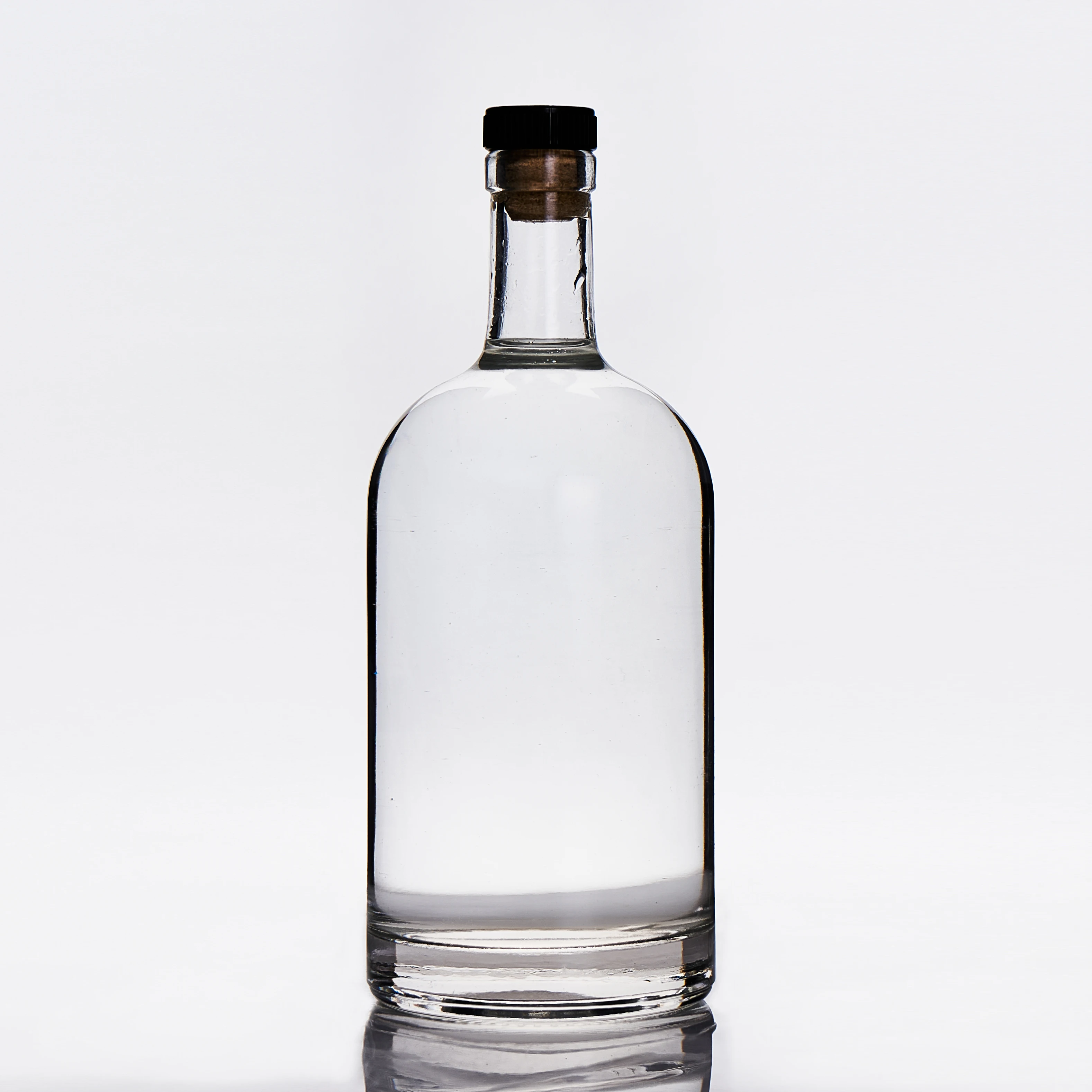750ml wholesale glass liquor bottles round glass wine bottle Vodka whisky spirits bottle