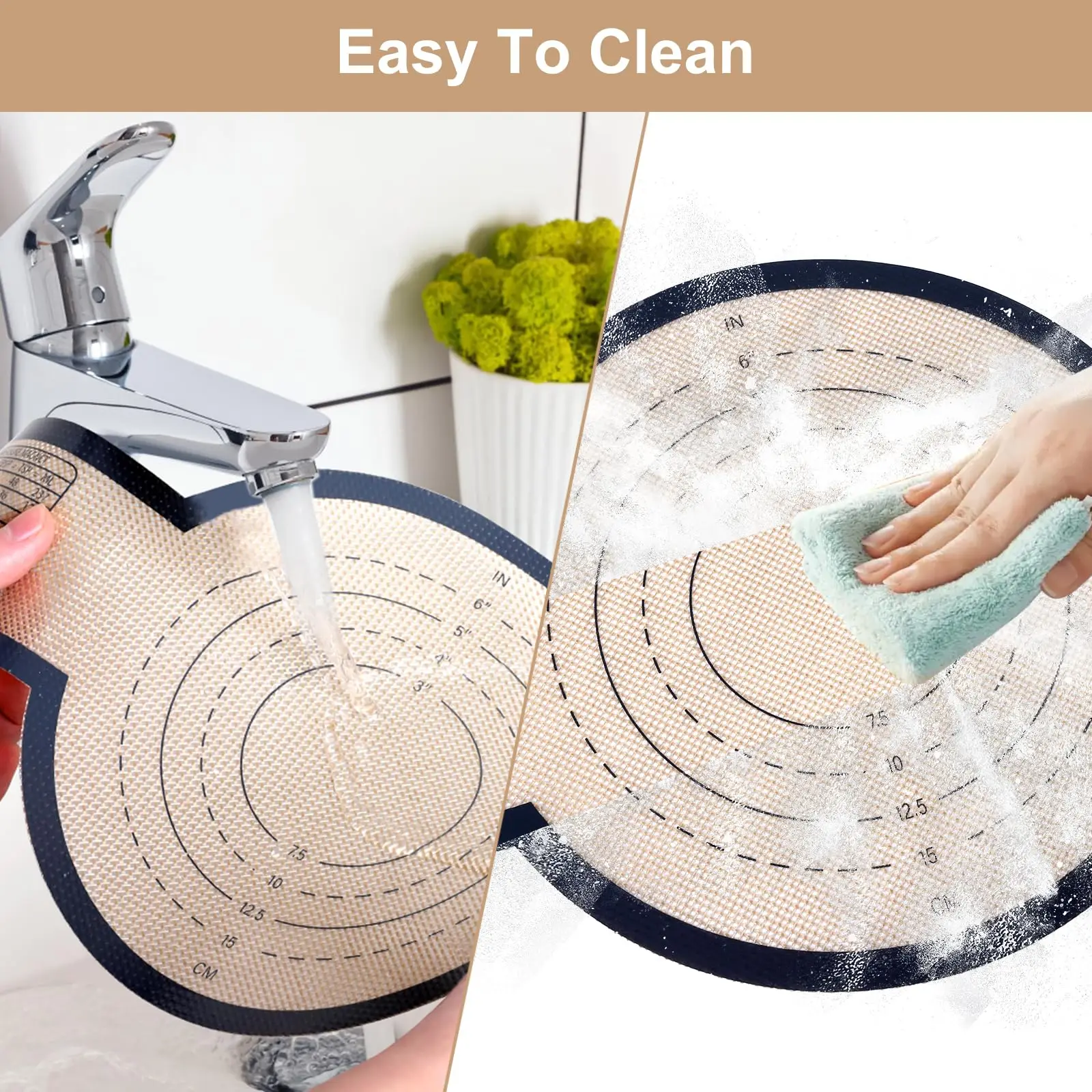 Silicone Bread Sling for Dutch Oven, non-slip silicone pastry baking mat with Long Handles