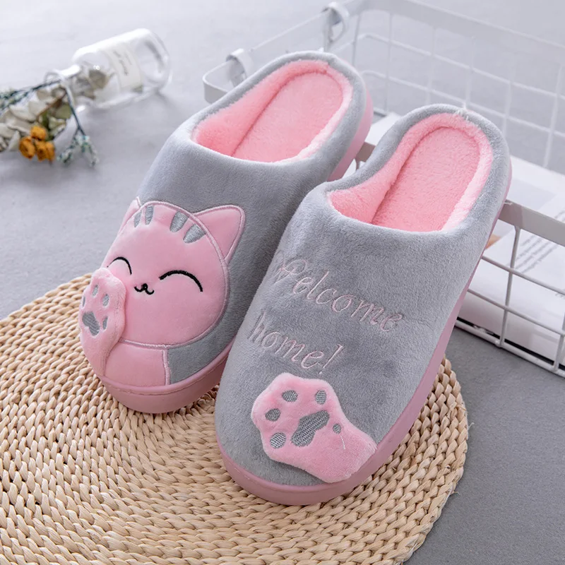 
Cartoon cat cotton slippers winter home cotton slippers thick-soled anti-skid warm adult cotton slippers 