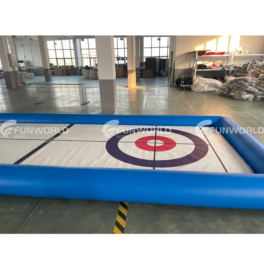 curling board game 	 hockey rink boards Inflatable Street Curling Express Rink  For Curling Training