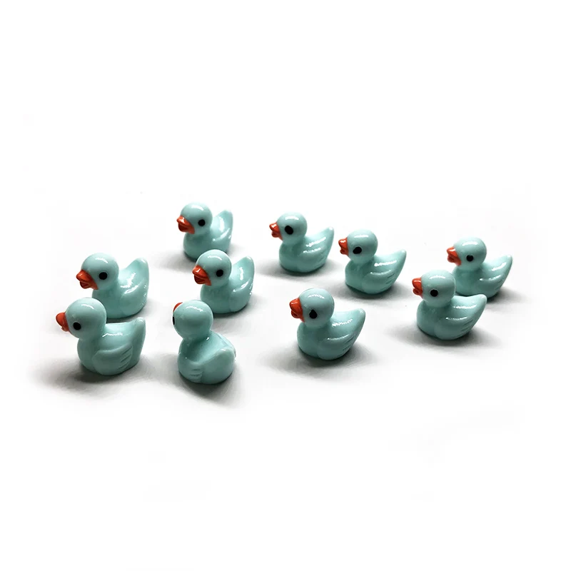 10pcs-1.8cm Mini Duck 3D Resin Craft Decorative Garden Miniature Ornament,DIY Decoration Toy Accessory Kawaii