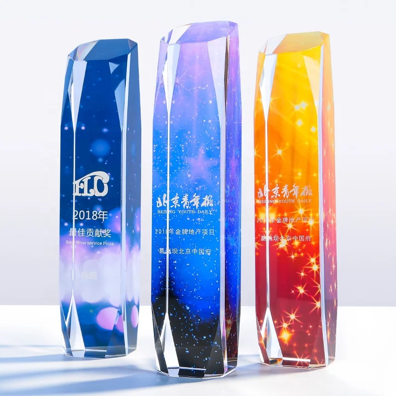 Accept Any Design Crystal Trophy Business Gifts Crystal Block 3d Crystal Trophy Glass Awards