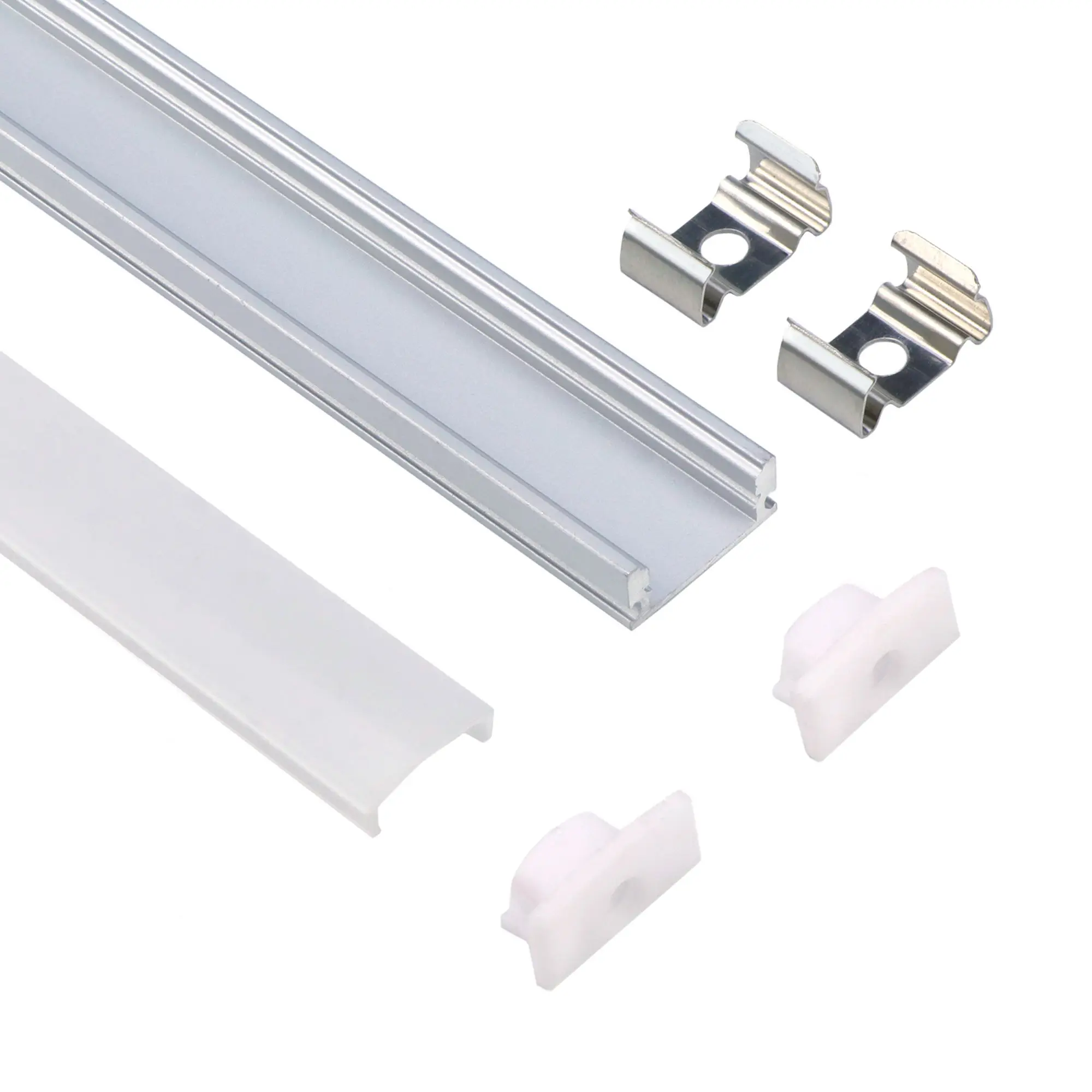Factory Price U Shape Alu Extrusion Housing Channel PC Diffused Led Strip Linear Lighting Surface Led Profile Aluminum
