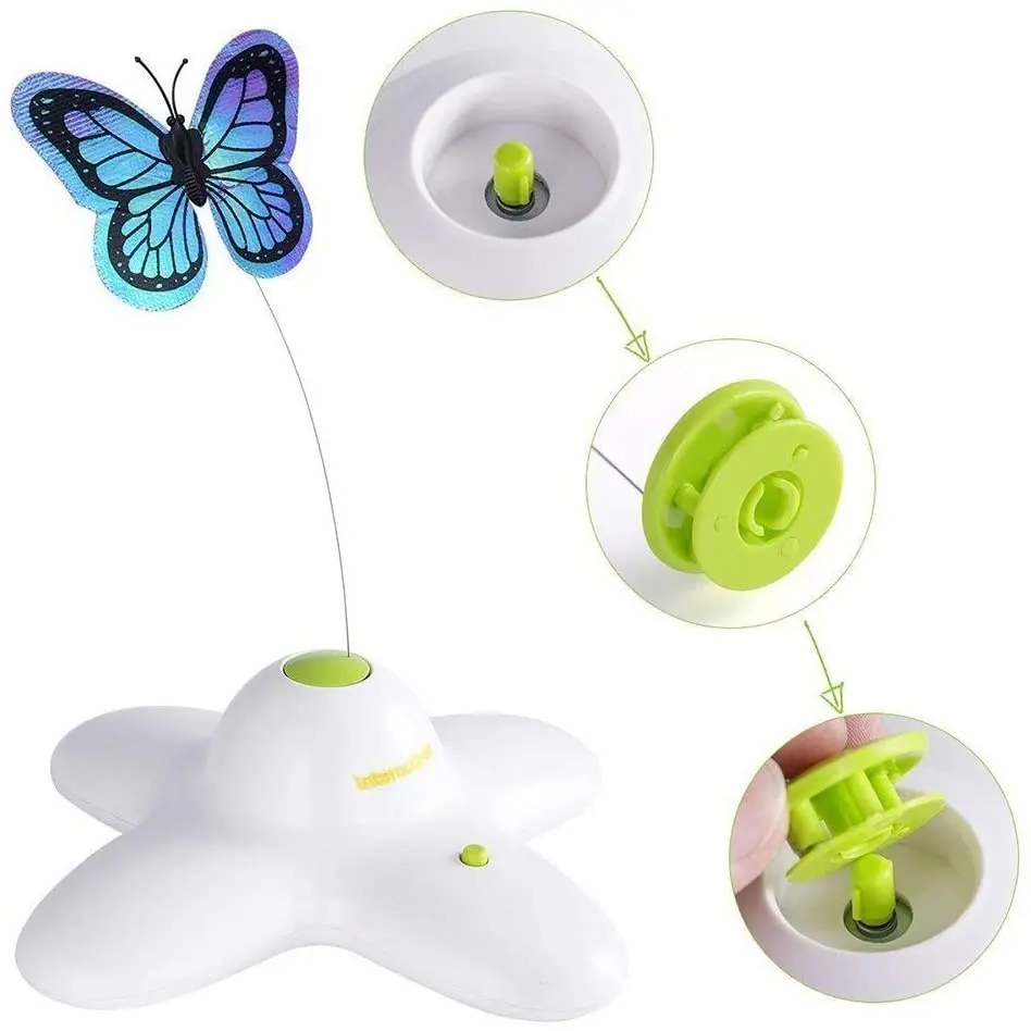 Wholesale Free Samples 360 Rotate Interactive Funny Cat Stick,Wholesale Cat Butterfly Toy
