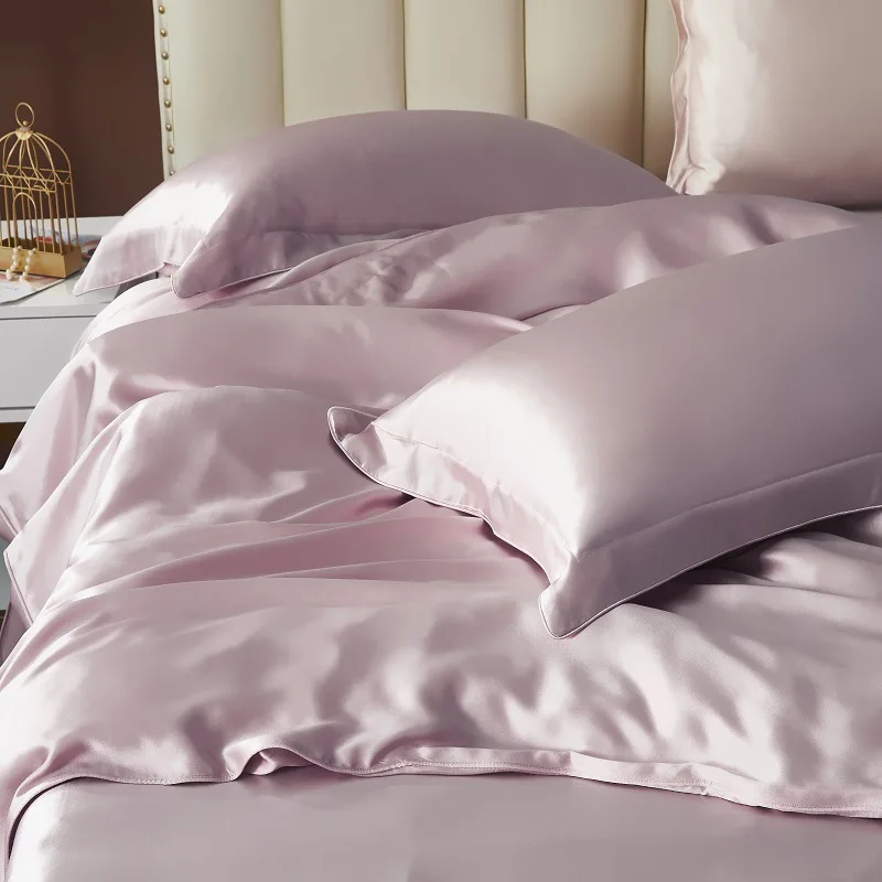 Luxury Wholesale Manufacturer Mulberry Silk Bed Sheet Queen Bedding Set 22mm 100% Silk Duvet Cover