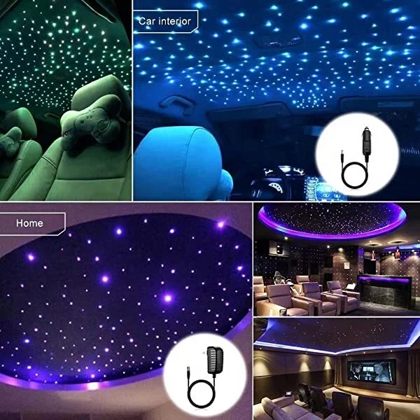 10W 500pcs 0.75mm end glow fiber at 4 meter RGBW Twinkle Starlight Headliner car roof top ceiling star starlight headliner kit