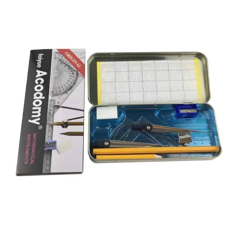 School Stationery  Math Sets Mathematical Instrument for Students Best Price Wholesale 12pcs OEM or ODM